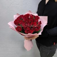 Букет из 25 бордовых мини роз