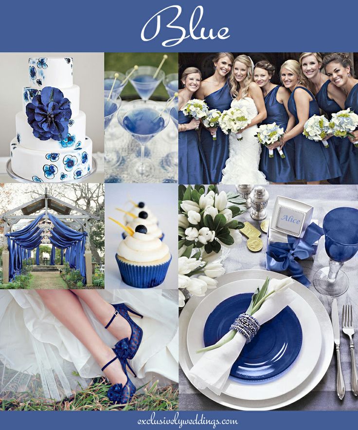 Оформление свадьбы в синем цвете.