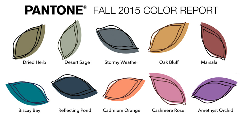 Модные осенние оттенки сезона 2015 согласно докладу Института Pantone