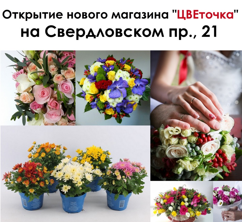 "ЦВЕточка" - открытие нового магазина на Свердловском пр., 21 "ЦВЕточка" - открытие нового магазина на Свердловском пр., 21