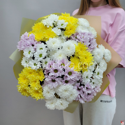 Букет из 15 кустовых хризантем с доставкой в Челябинске 