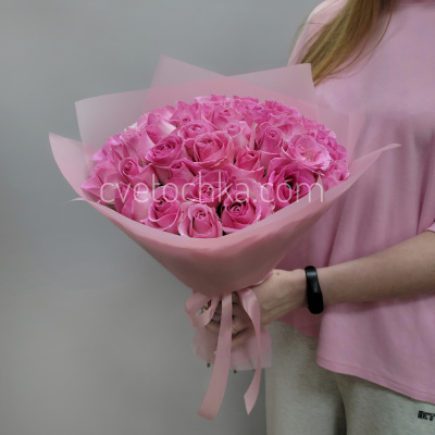 Букет из 35 мини роз. Цвет на выбор