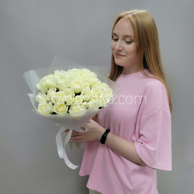 Букет из 35 мини роз. Цвет на выбор