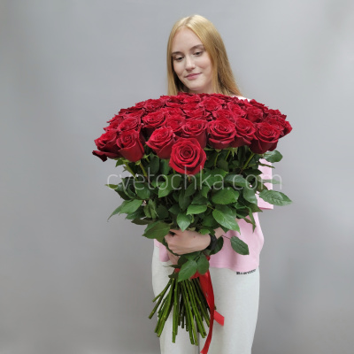 51 бордовая роза Эквадор 80 см