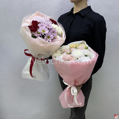 Букет из хризантем и кустовых роз с доставкой в Челябинске