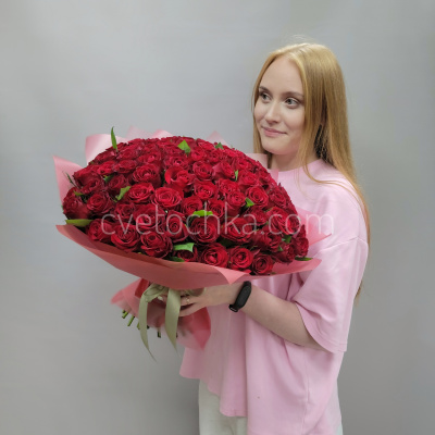 Букет из 101 бордовой мини розы