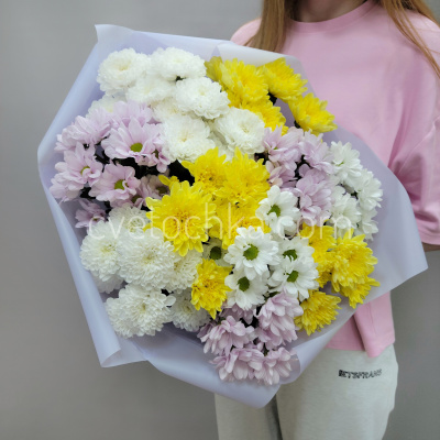 Букет из 11 кустовых хризантем микс