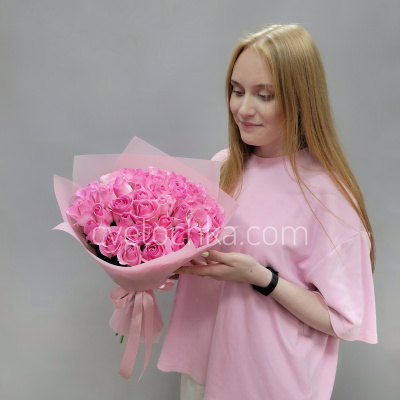 Букет из 35 мини роз. Цвет на выбор